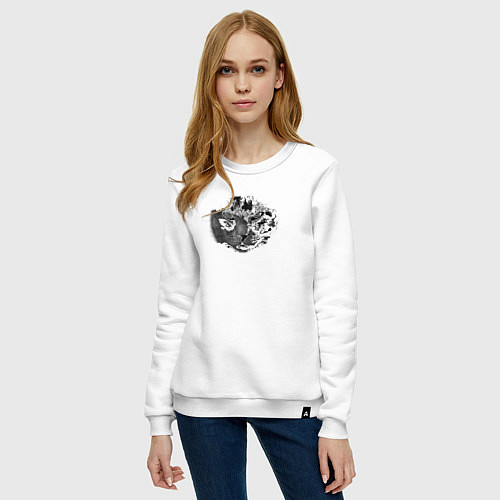 Женский свитшот Кот t-1000 / Белый – фото 3