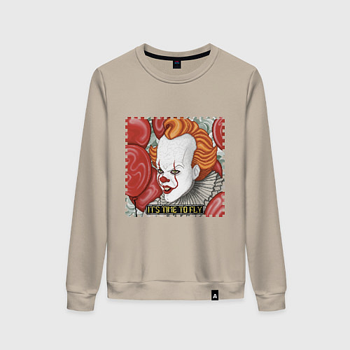 Женский свитшот Пиксельный Пеннивайз / Миндальный – фото 1