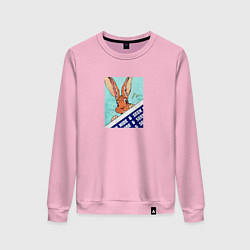 Свитшот хлопковый женский Hide and seek, цвет: светло-розовый