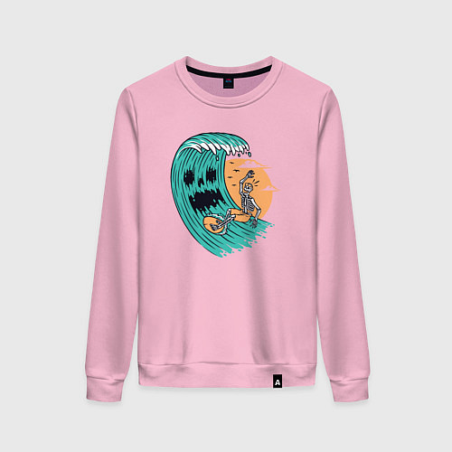 Женский свитшот Skeletor surfer / Светло-розовый – фото 1