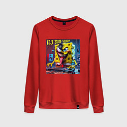 Свитшот хлопковый женский DJ Bob-Venom - ai art fantasy, цвет: красный