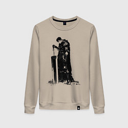 Свитшот хлопковый женский Berserk мечник, цвет: миндальный