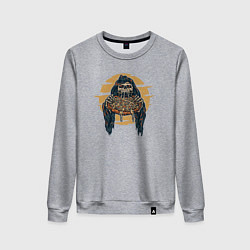 Свитшот хлопковый женский Пицца смерти, цвет: меланж