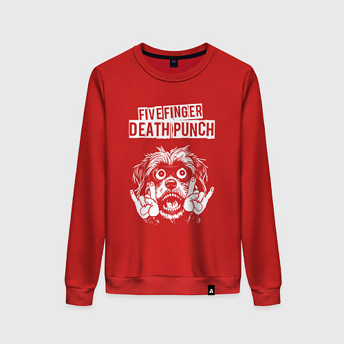 Женский свитшот Five Finger Death Punch rock dog / Красный – фото 1