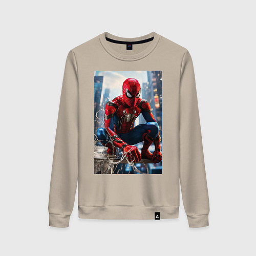 Женский свитшот Человек-паук на страже справедливости / Миндальный – фото 1