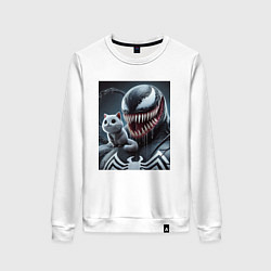 Женский свитшот Venom and funny kitten - ai art fantasy