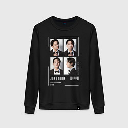 Свитшот хлопковый женский Jungkook bts 4cut, цвет: черный