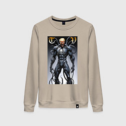 Свитшот хлопковый женский Venom-Trump collaboration - ai art fantasy, цвет: миндальный