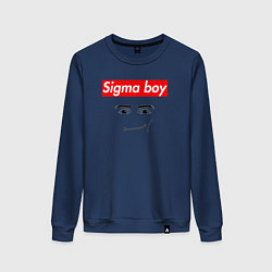 Женский свитшот Sigma boy roblox face - gaming meme collab