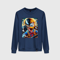 Свитшот хлопковый женский Venom-Duck - ai art fantasy, цвет: тёмно-синий