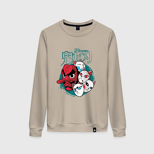 Женский свитшот Клинок рассекающий демонов Урокодаки / Миндальный – фото 1