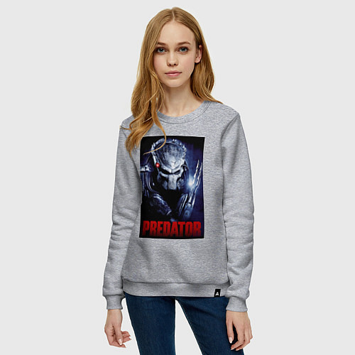 Женский свитшот Predator in the helmet / Меланж – фото 3