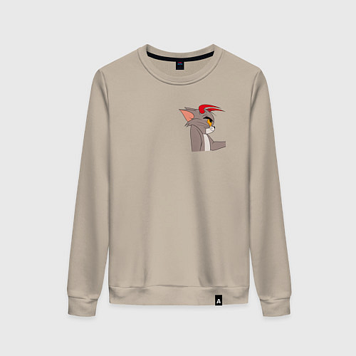 Женский свитшот Том демон кот / Миндальный – фото 1