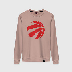 Свитшот хлопковый женский Raptors ball, цвет: пыльно-розовый