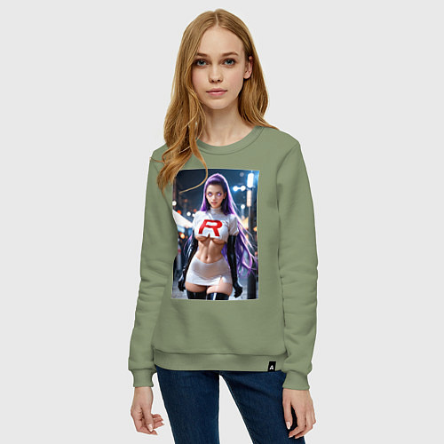Женский свитшот Джесси Команда R Покемон / Авокадо – фото 3