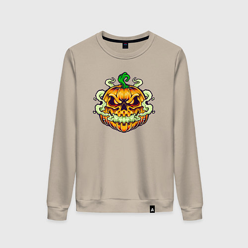 Женский свитшот Evil pumpkin / Миндальный – фото 1