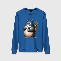 Женский свитшот Totoro and black cat - anime