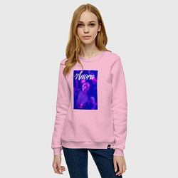 Свитшот хлопковый женский Anora, цвет: светло-розовый — фото 2