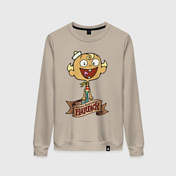 Свитшот хлопковый женский Флэпджек - матрос, цвет: миндальный