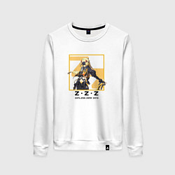 Свитшот хлопковый женский Гашетка - Zenless Zone Zero, цвет: белый