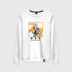 Свитшот хлопковый женский Солдат 0 Энби - Zenless Zone Zero, цвет: белый