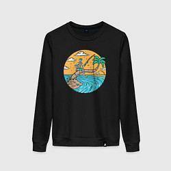 Женский свитшот Рыбалка на пальме