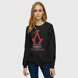 Свитшот хлопковый женский Assassins Creed Shadows - badge, цвет: черный — фото 2