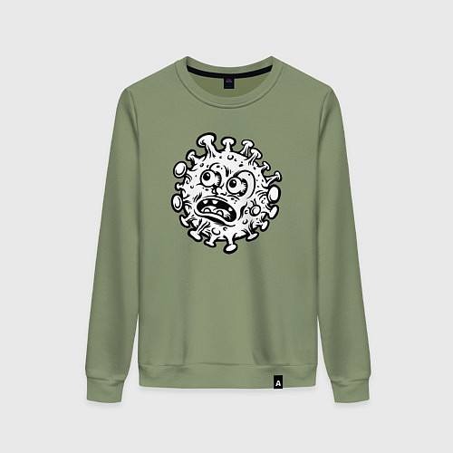 Женский свитшот Удивлённый вирус / Авокадо – фото 1