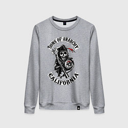 Свитшот хлопковый женский Sons of anarchy - logo, цвет: меланж