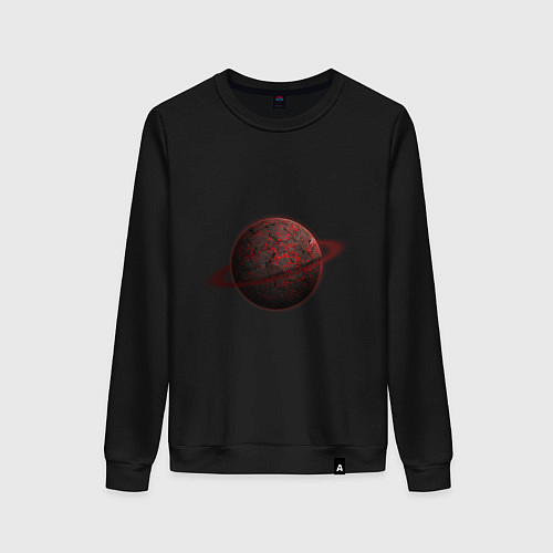Женский свитшот Планета арт, красная с кольцом / Черный – фото 1