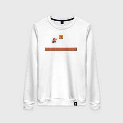 Свитшот хлопковый женский Mario 8 bit, цвет: белый