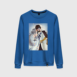 Свитшот хлопковый женский Джун Ли и Гуй Джун, цвет: синий