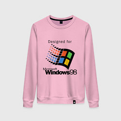 Свитшот хлопковый женский Предназначен для windows 98, цвет: светло-розовый
