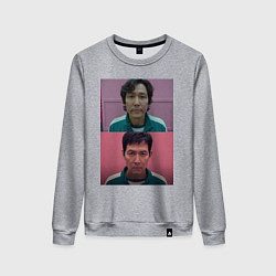 Свитшот хлопковый женский Игра в кальмара Ки Хун, цвет: меланж