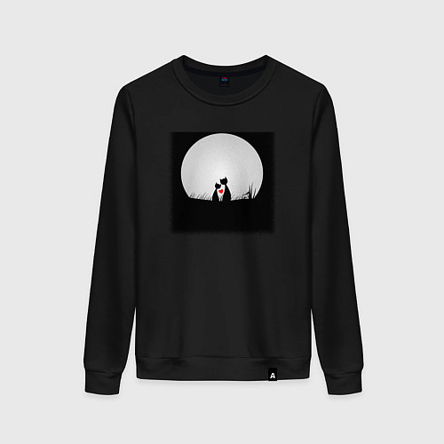 Женский свитшот Любовь и луна / Черный – фото 1