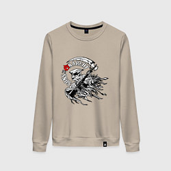 Свитшот хлопковый женский Logo Sons Of Anarchy, цвет: миндальный
