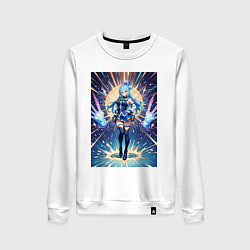 Свитшот хлопковый женский Богиня Аква Коносуба, цвет: белый