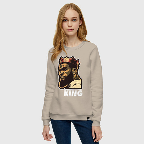 Женский свитшот Король Леброн Джеймс / Миндальный – фото 3