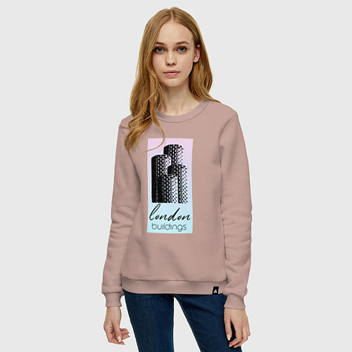 Женский свитшот Строения Лондона / Пыльно-розовый – фото 3