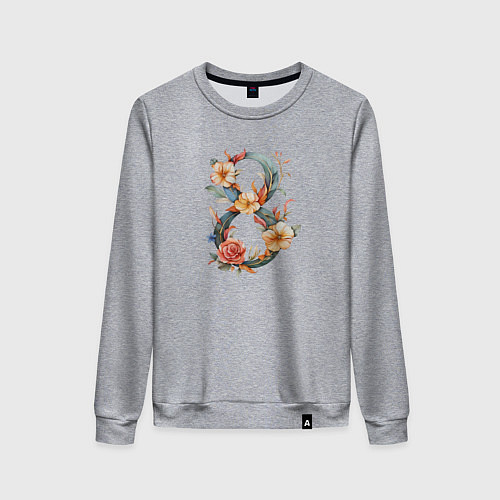 Женский свитшот 8 в цветах / Меланж – фото 1