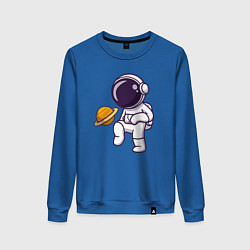 Свитшот хлопковый женский Saturn football, цвет: синий