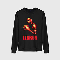 Свитшот хлопковый женский King James Lebron, цвет: черный