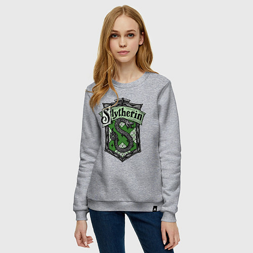 Женский свитшот Slytherin emblem / Меланж – фото 3