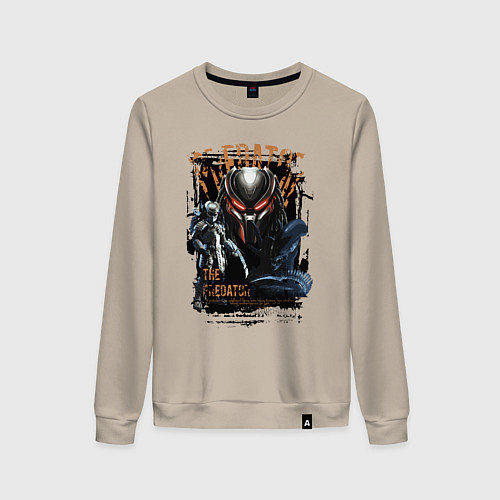 Женский свитшот Хищник и чужой / Миндальный – фото 1