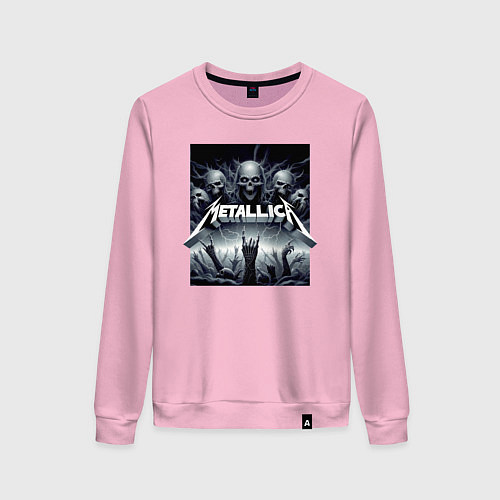 Женский свитшот Thrash metal - Metallica / Светло-розовый – фото 1