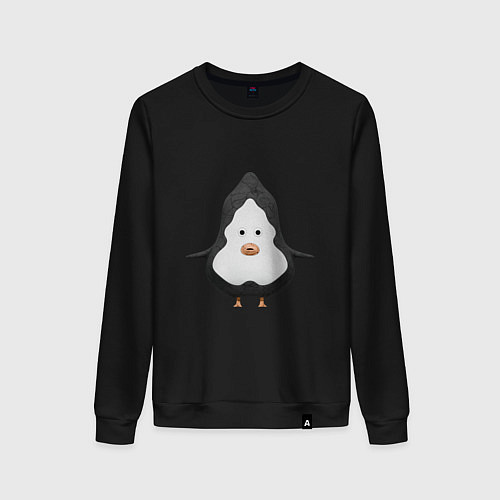 Женский свитшот Cartoon penguin character / Черный – фото 1