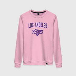 Свитшот хлопковый женский Los Angeles hoops, цвет: светло-розовый