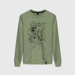 Женский свитшот Земляной червяк Джим стреляет