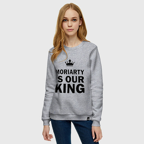 Женский свитшот Moriarty is our king / Меланж – фото 3