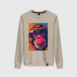 Женский свитшот Обезьяна в очках big pop art